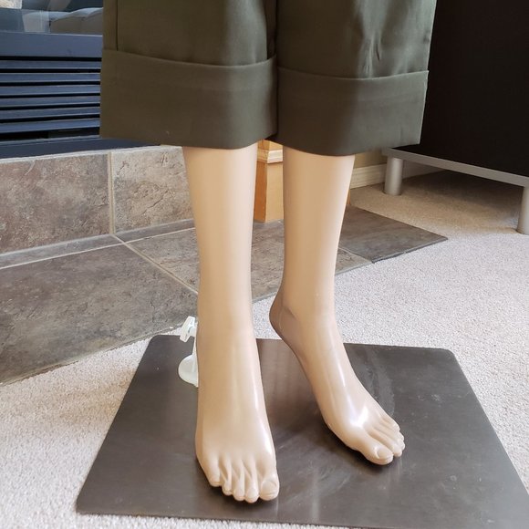 ANN KLEIN, Olive green cropped hemmed pants - size: XL - Picture 9 of 12